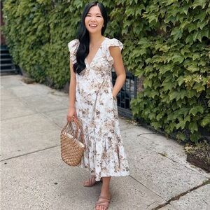 Abercrombie Midi Floral Peasant Dress